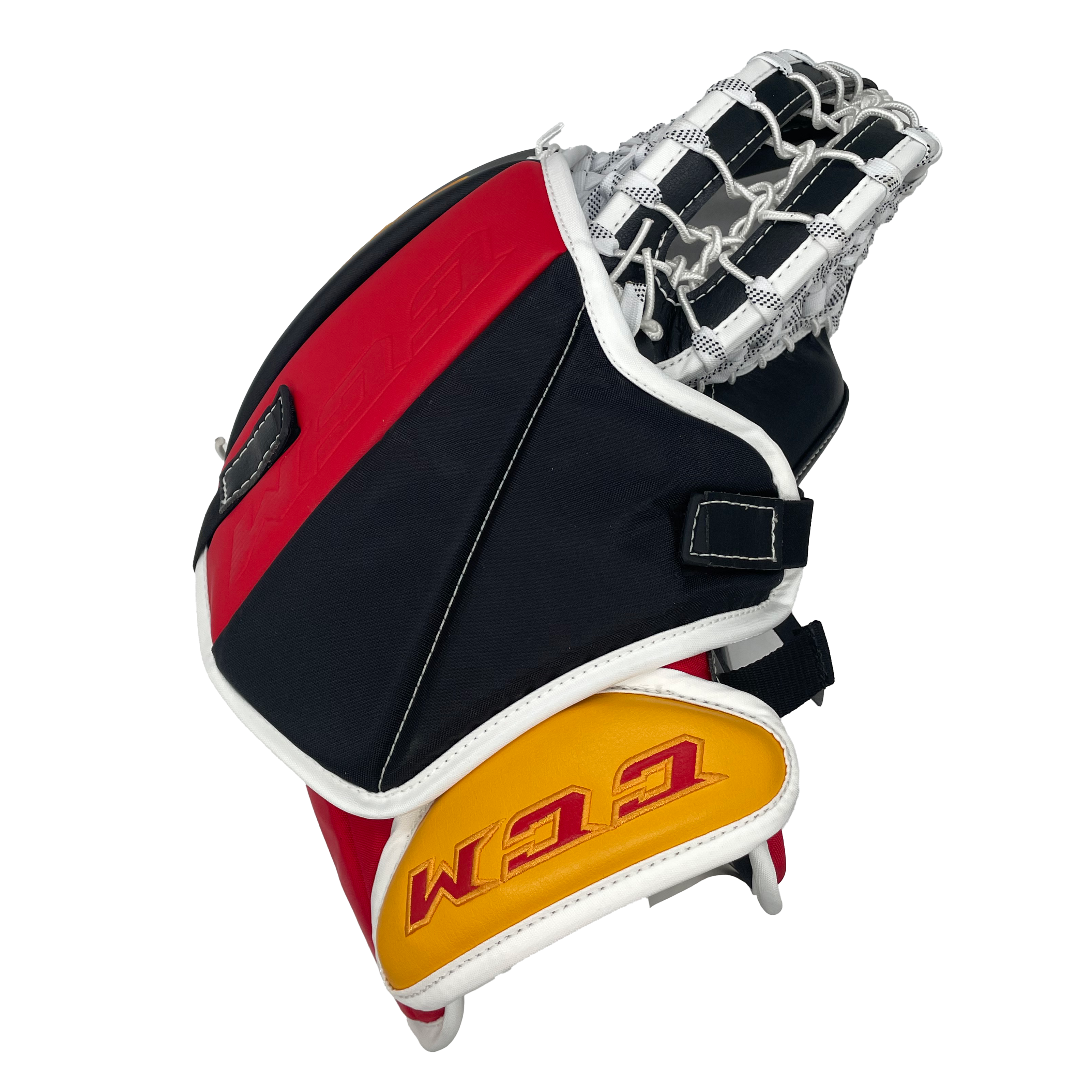 CCM Extreme Flex 5 - Ensemble de gants de gardien Pro Stock neufs - Oscar Dansk (noir/rouge/jaune)
